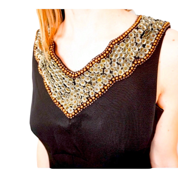 NEW Kay Unger NY Women's Embellished Sequin V-Neck Dress Size 6 Black MSRP $430 - Picture 4 of 16